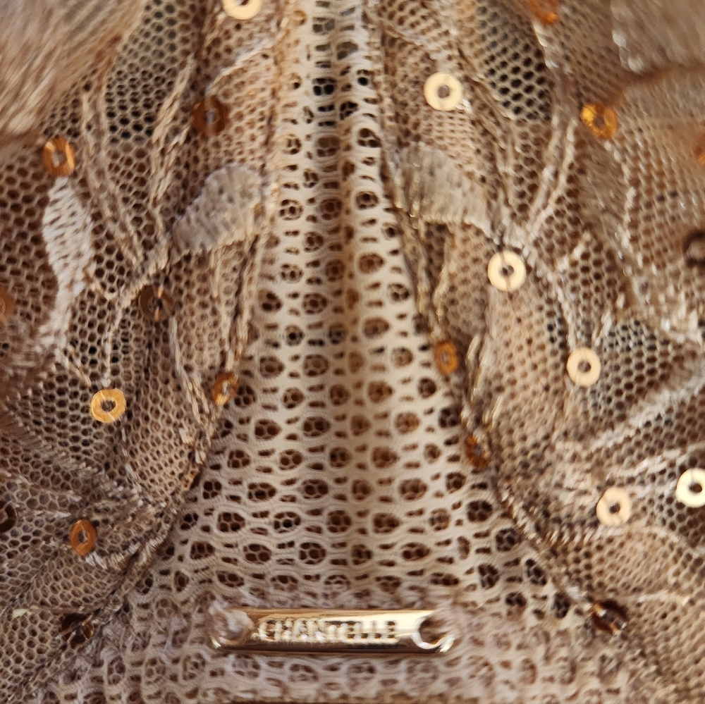 Size 34D - New CHANTELLE Fleurs Signature Demi Bra-Toffee Sequins - Picture 8 of 10